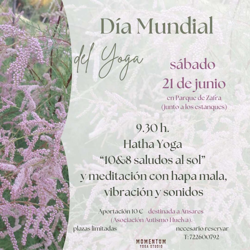 dia mundial del yoga 21 de junio destinada a ansares parque de zafra